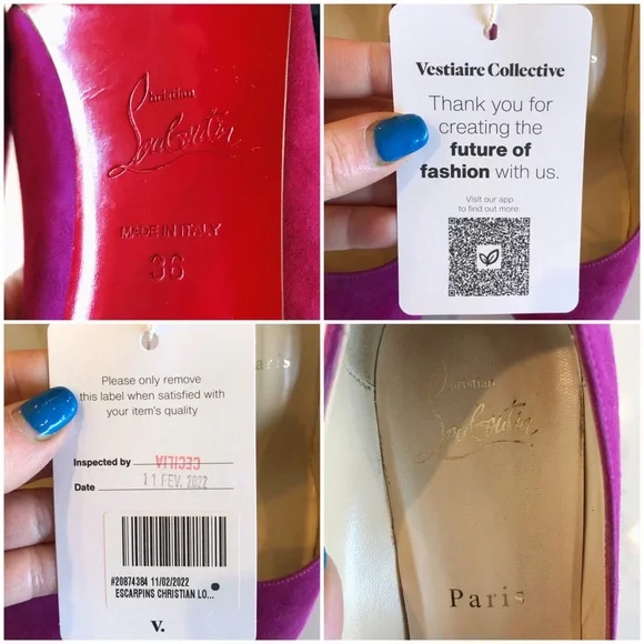CHRISTIAN LOUBOUTIN Fuchsia Pink Purple SUEDE RON RON 100 Veau Velours PUMPS 36 - Picture 17 of 17